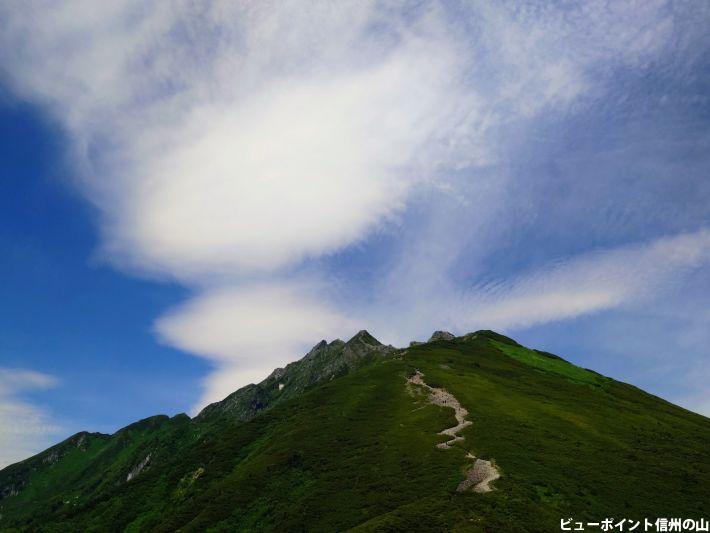 西穂高岳と雲